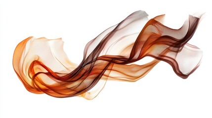 Poster - Abstract sheer flowing fabric with warm tones dancing in a dynamic motion