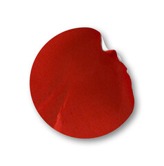 Poster - red round crumpled peeling corner