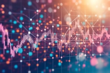 Poster - Abstract Financial Data Visualization Network Chart
