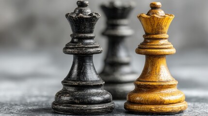 Poster - Strategic chess game piece representing pragmatic gains in minimalistic design for rational victory concept