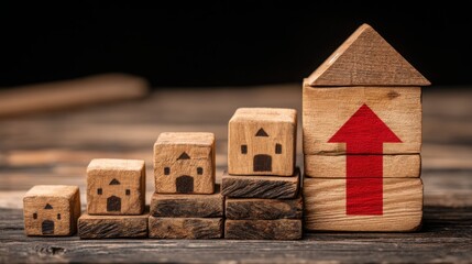 Poster - Visual representation of a house with profit to equity curve showing growth and financial success in investment strategy