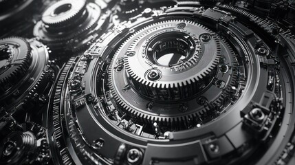 Poster - Intricate Mechanical Gears: A Symphony of Precision Engineering