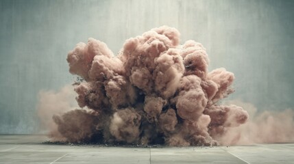 Poster - Artistic photograph featuring a quiet burst icon concept representing explosive growth under a state of silence