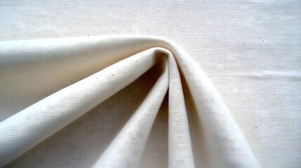 Poster - Folded creamy white linen, capturing the textural depth and soft shadows