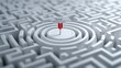 © afridwi - Red arrow in a circular maze target success strategy and problem solving concept