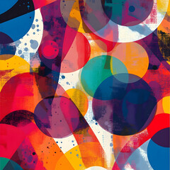 Poster - Vibrant abstract design with overlapping circles and colors.