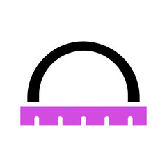 Poster - Stylized semi-circle rests atop a notched rectangle, a minimalist design