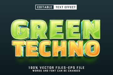 Poster - Green Techno 3d text - Editable Text Effect