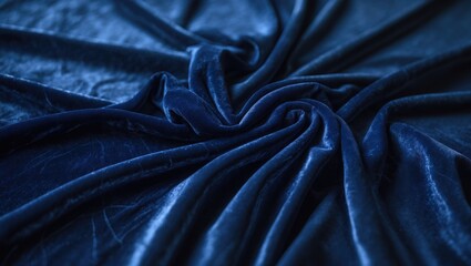 Poster - Elegant dark blue velvet material featuring smooth texture for background design