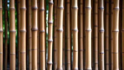 Poster - Organic bamboo wood with traditional striped design and rustic grains
