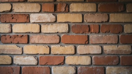Poster - Rough-textured brick wall in brown and tan shades