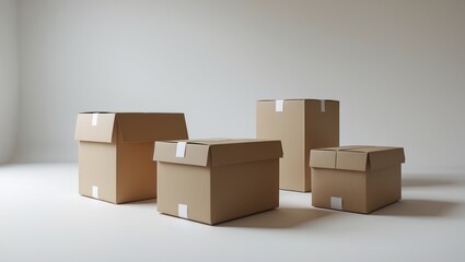 Aufkleber - Isolated set of packaging cartons on background