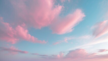 Wall Mural - beautiful cloudy sky with colorful sunset hues and natural backdrop