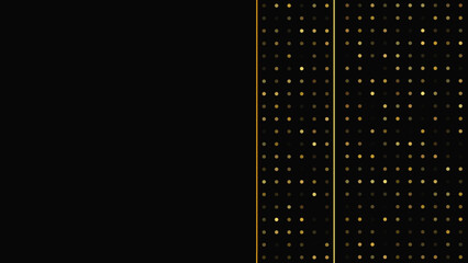 Poster - Dark background with golden lines and glittering dots