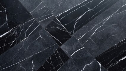 Poster - Dark marble design featuring wall tiles and flooring in black marble