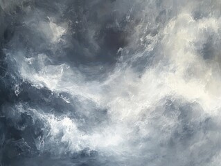 Poster - Abstract painting of storm clouds with swirling texture and dramatic light from low angle in studio shot