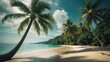 © NeuralNiche - Sea view with palm trees on a tropical beach