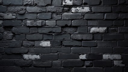 Leinwandbilder - Grunge background with seamless black brick wall texture