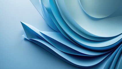 Poster - Contemporary design showcasing a vibrant blue paper backdrop with layered geometric textures, soft pastel tones, and a polished matte surface.