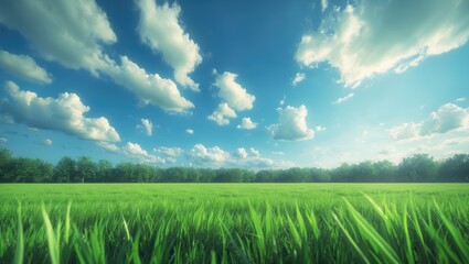 Wall Mural - vibrant summertime landscape featuring rolling hills and bright sunshine
