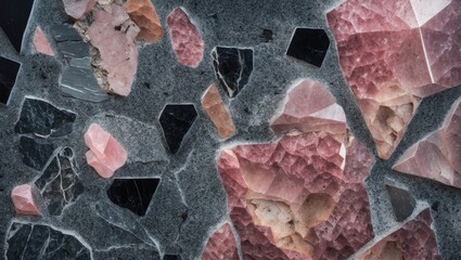 Poster - Enhancing wall natural rocks with polishing to showcase crystal formations