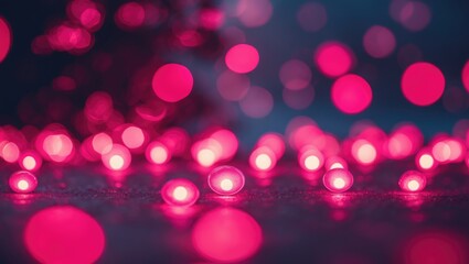 Poster - Bright pink neon-lit abstract texture with glow and sparkle elements for celebration wallpaper