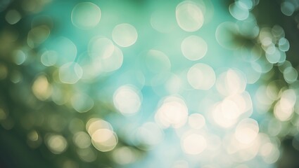 Poster - Soft-focus natural sky featuring lush greenery and bokeh
