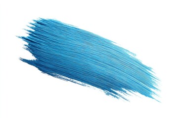 Poster - Blue Paint Brush Stroke Texture - A vibrant blue paint brush stroke isolated on a white background. Perfect for design projects needing a textured element