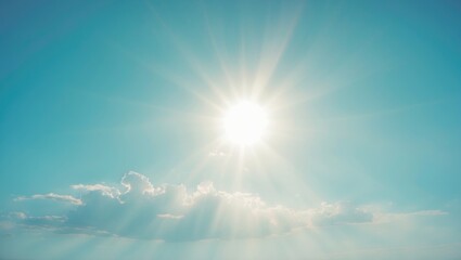 Wall Mural - clear sky and sunshine during hot summer days