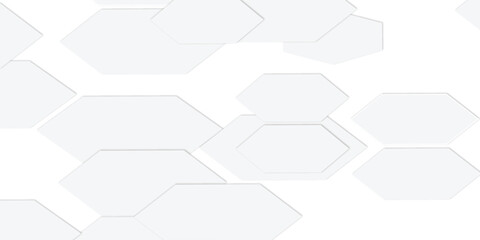 Poster - Light gray hexagon  3d effect pattern with shadow seamless texture background.  Use for book, poster, flyer, website vector illustration.
