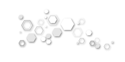 Wall Mural - grey and whti hexagon white background wall pattern