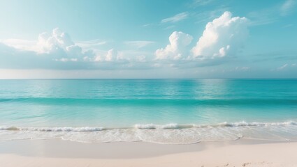 Wall Mural - serene tropical coastline with clear water and vibrant sky
