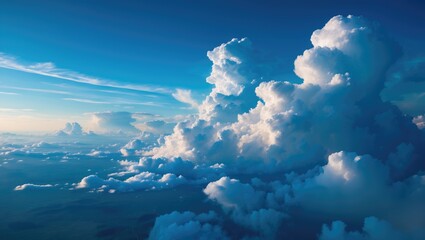 Wall Mural - beautiful landscape featuring blue sky, clouds, and natural scenery