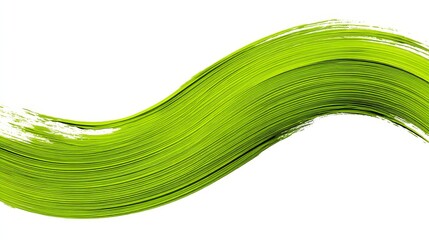 Poster - Lime Green Brush Stroke Swirl - Abstract lime green paint stroke, dynamic swirl, vibrant energy, fresh design, nature concept