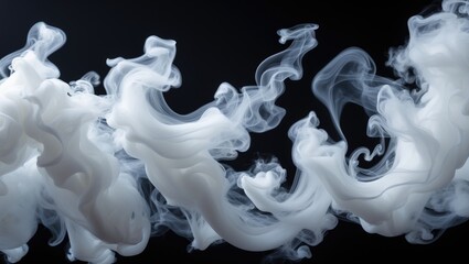 Wall Mural - Assortment of up-close photographs of abstract white steam or smoke.