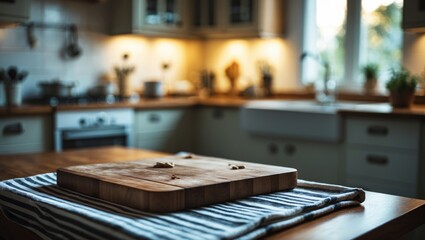Poster - Unfocused kitchen setting showing a kitchen desk and area for you