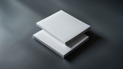 Poster - Background scene with brochures that have blank covers viewed from above