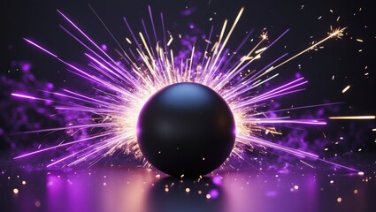 Poster - Colorful firework and sparkler display creating a glowing circle against a dark party background