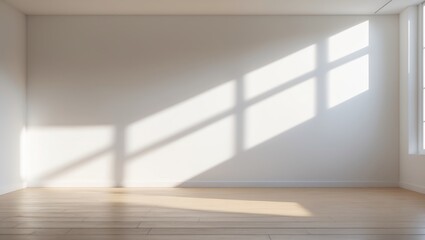 Aufkleber - Bright empty studio with large window casting shadows on the wall