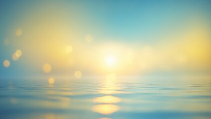 Poster - Hopeful abstract image with bokeh light effects and a blurred yellow and blue sky backdrop