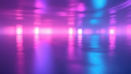Aufkleber - Colorful neon gradient backdrop with iridescent purple, blue, and pink hues, light leaks, hologram effects, and blurred reflections in an abstract pattern