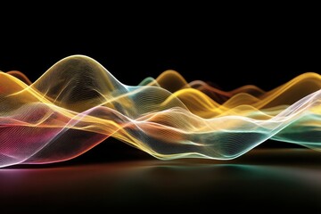 Fototapete - Colorful abstract waves with smooth flowing lines and light effects