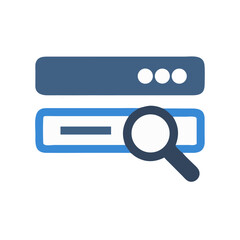 Leinwandbilder - Search Bar with Magnifying Glass Icon Representing Web Search and Navigation