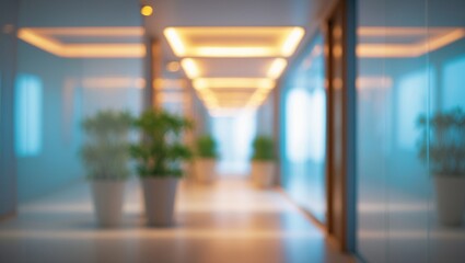 Poster - Blurred abstract hotel interior with defocused decorations as background