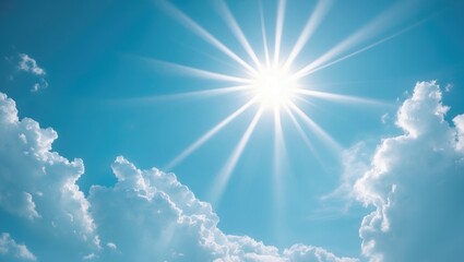 Aufkleber - Beautiful Sunlit Sky with Clouds in a Clear Blue Atmosphere