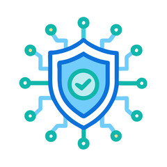Leinwandbilder - Shield Icon Representing General Cybersecurity and Data Protection