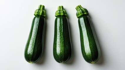 Aufkleber - Organic green zucchini vegetable isolated on white for diet and nutrition