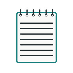 Aufkleber - spiral notepad with lines icon representing notes page and writing pad