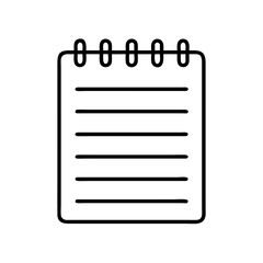 Leinwandbilder - Spiral Notepad with Lines Icon Representing Notes Page and Writing Pad