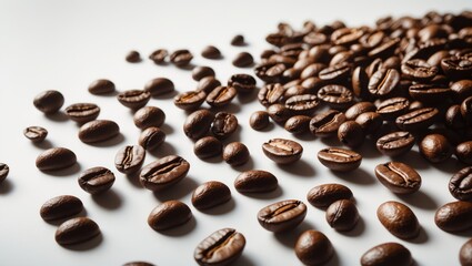 Poster - Isolated coffee bean image against a white backdrop